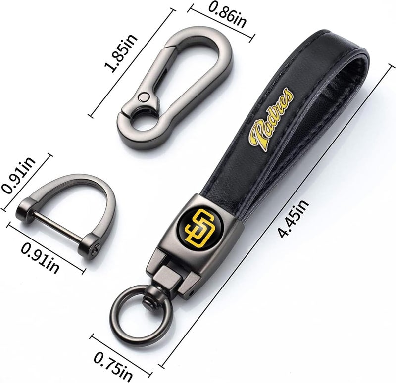 Kaleduo for SD Padres Baseball Fans Car Keychain with Tire Valve Caps, Car Keyring and Valve Stem Caps Compatible with Key Fob Holder, Delicate Gifts for Men Women, Padres - Image 5